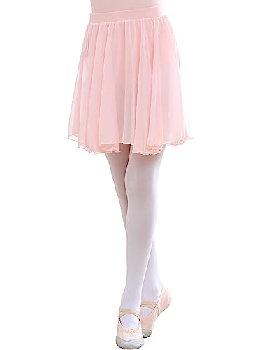 DGSHIRLDJO Ballettrock Wickelrock Tanz Rock Chiffon Elastischem Bund Ballettrock Ballett Tanz Dancewear für Mädchen und Damen (as3, Alpha, l, Regular, Regular, Rosa) von DGSHIRLDJO