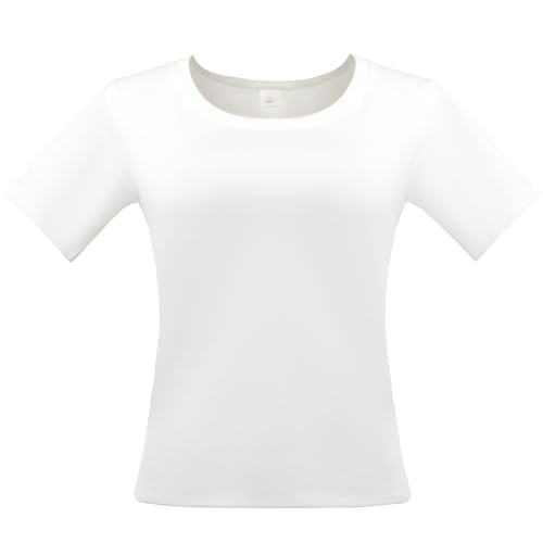 DGSHIRLDJO Damen T-Shirt Baumwolle Rundhals Oberteile Basic Kurzarm Shirts Lässige Sommer Tops Kleidung 2024 von DGSHIRLDJO