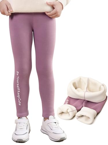 DGSHIRLDJO Thermoleggins für Mädchen,Dicke Gefütterte Leggings Mädchen Baumwolle Warm Thermo Hosen Thermoleggings für Kinder und Kleinkinder von DGSHIRLDJO