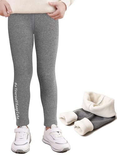 DGSHIRLDJO Thermoleggins für Mädchen,Dicke Gefütterte Leggings Mädchen Baumwolle Warm Thermo Hosen Thermoleggings für Kinder und Kleinkinder von DGSHIRLDJO