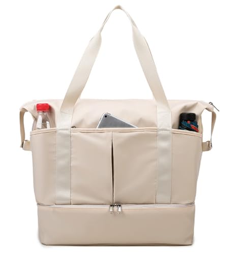 Reisetasche Wochenend Tasche Trocken- Und Nassgetrennte Sport-Sporttasche Für Damen Und Herren, wasserdichte Reisetasche Mit Schuhfach Sporttasche Trainingstasche(D) von DGSYUAN