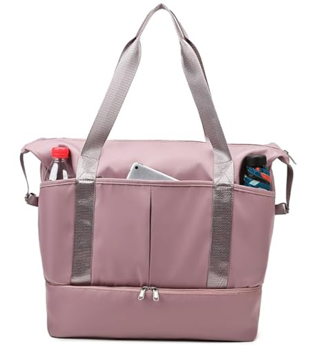 Reisetasche Wochenend Tasche Trocken- Und Nassgetrennte Sport-Sporttasche Für Damen Und Herren, wasserdichte Reisetasche Mit Schuhfach Sporttasche Trainingstasche(H) von DGSYUAN