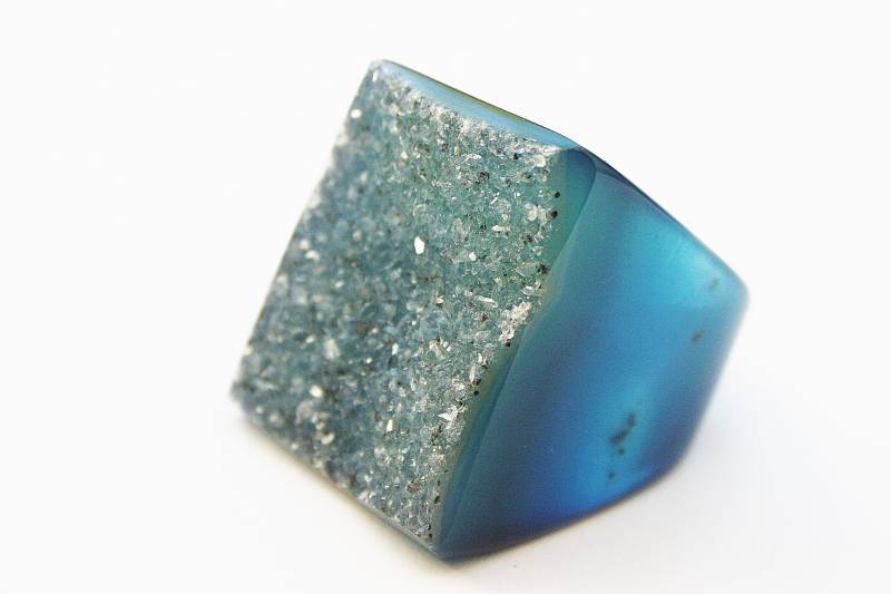 Achat Ring Achatring Achatschmuck Dunkelblau Achatdruse Drusenachat Steinring Edelsteinring Galaxie Blau Stein Druse Männerschmuck Männer von DGSchmuckdesign