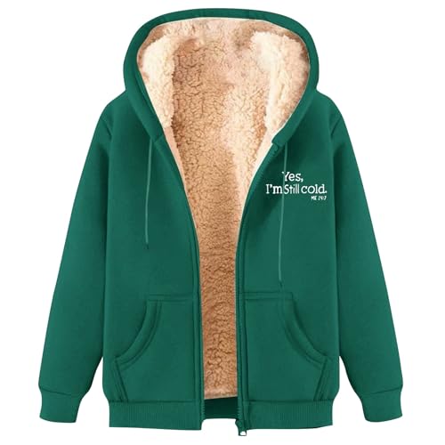 DGZTWLL Fleecejacke Damen Kapuzenpullover Plüschjacke Damen Teddy-Fleece Warm Herbst Wintermantel Stilvoller Schaltflächen Fellmantel PlüSchjacke von DGZTWLL