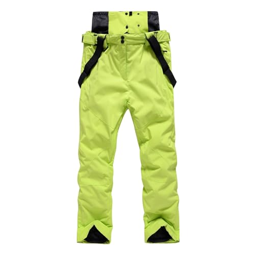 DGZTWLL Skihose für Damen und Herren, winddicht, wasserdicht, isoliert, warm, Winter, Snowboard, Softshell-Hose mit Hosenträgern, Geschenke für Frauen, grün, 50 von DGZTWLL