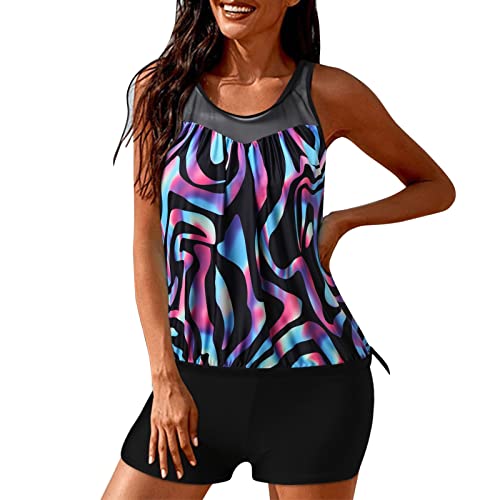 DGZTWLL Tankini Damen Tankini Oberteil mit Shorts Große Größen Badeanzug 2 teiler Damen Bauchweg Tankinis Zweiteiler Sets für Strandausflüge, Poolpartys DGZTWLL Tankini Damen Tankini Oberteil mit Shorts Große Größen Badeanzug 2 teiler Damen Bauchweg Tankinis Zweiteiler Sets für Strandausflüge, Poolpartys von DGZTWLL