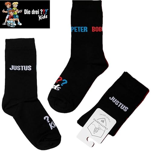 DH-Konzept Socken * DREI FRAGEZEICHEN KIDS * für Kinder | Strümpfe für 3 ??? Detektive | Kinderstrümpfe, Größe: 34/35, ab 10 Jahre von DH-Konzept
