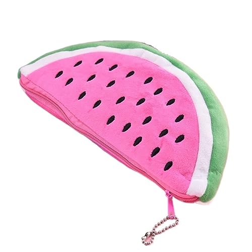 DHAEY Obst Federmäppchen Kawaii Briefpapier Wassermelone Federmäppchen Estuches Plüsch Schulbedarf Trousse Weiche Federmäppchen for Mädchen (Size : 2) von DHAEY