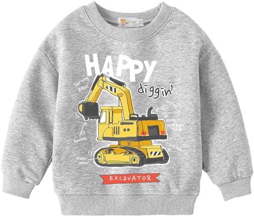 Bulldozer Sweatshirts für Kleinkinder Kinder Bagger Crewneck Pullover Bagger T-Shirts Bagger Tops von DHASIUE