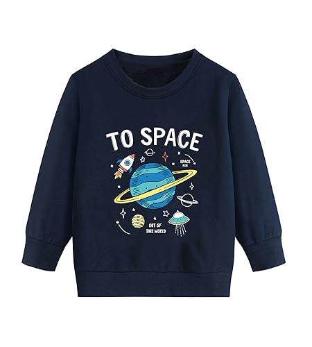 DHASIUE Baby Jungen Sweatshirts Pullover Kleinkind Langarmshirts Baumwolle Winter Warme Oberbekleidung Kinder Jungen Tops Raum Blau 7 Jahre 122 von DHASIUE