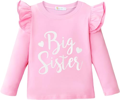 DHASIUE Big Sister Shirt für Kleinkind Baby Girl Outfits Promoted to Big Sis Ankündigung T-Shirt Kleinkind Mädchen Geschenke von DHASIUE