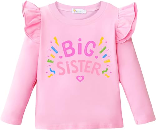 DHASIUE Big Sister Shirt für Kleinkind Baby Girl Outfits Promoted to Big Sis Ankündigung T-Shirt Kleinkind Mädchen Geschenke von DHASIUE