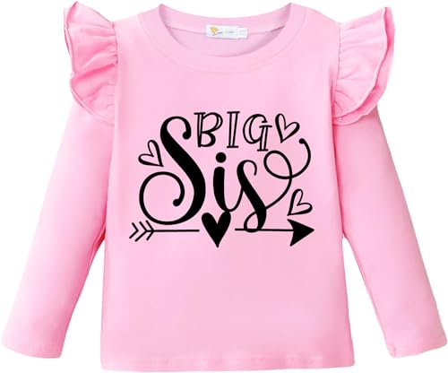 DHASIUE Big Sister Shirt für Kleinkind Baby Girl Outfits Promoted to Big Sis Ankündigung T-Shirt Kleinkind Mädchen Geschenke von DHASIUE