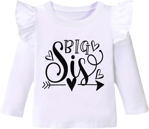 DHASIUE Big Sister Shirt für Kleinkind Baby Girl Outfits Promoted to Big Sis Ankündigung T-Shirt Kleinkind Mädchen Geschenke von DHASIUE