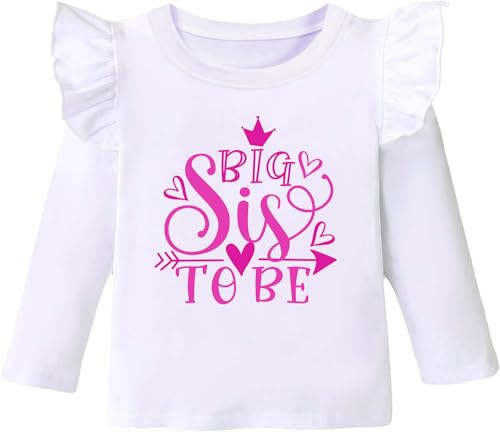 DHASIUE Big Sister Shirt für Kleinkind Baby Girl Outfits Promoted to Big Sis Ankündigung T-Shirt Kleinkind Mädchen Geschenke von DHASIUE
