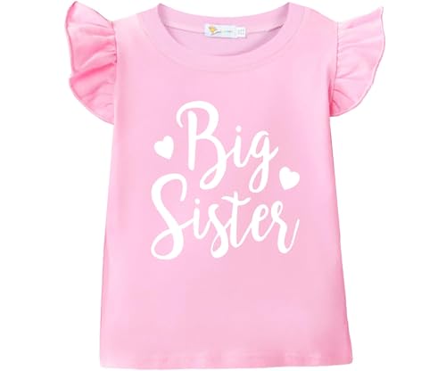 DHASIUE Big Sister Shirt für Kleinkind Baby Girl Outfits Promoted to Big Sis Ankündigung T-Shirt Kleinkind Mädchen Geschenke von DHASIUE