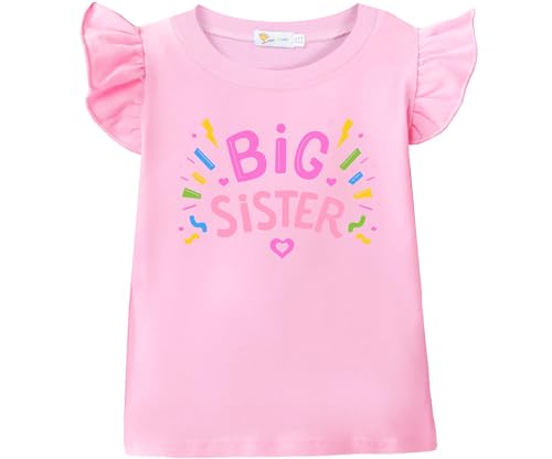 DHASIUE Big Sister Shirt für Kleinkind Baby Girl Outfits Promoted to Big Sis Ankündigung T-Shirt Kleinkind Mädchen Geschenke von DHASIUE