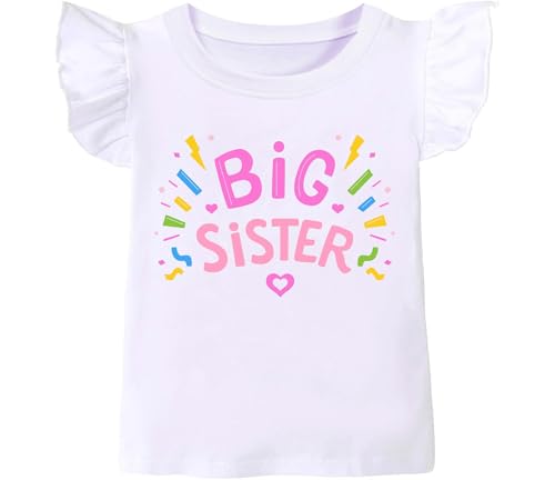 DHASIUE Big Sister Shirt für Kleinkind Baby Girl Outfits Promoted to Big Sis Ankündigung T-Shirt Kleinkind Mädchen Geschenke von DHASIUE