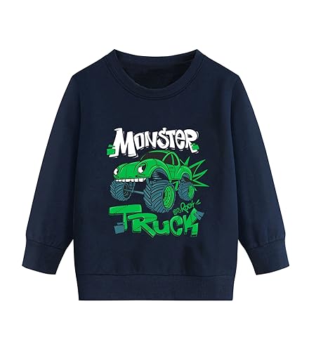 DHASIUE Kleinkind Jungen Pullover mit Monster Truck Sweatshirt Kinder Winter Baumwolle Langarmshirt 92 von DHASIUE