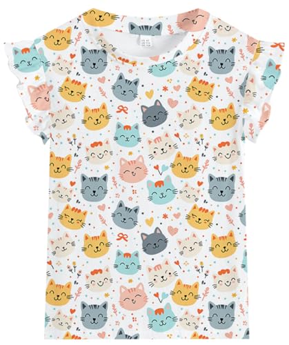 DHASIUE Kleinkind Mädchen Dinosaurier 3D Grafik Bunt Sommer Kurzarm Tshirt Cloth Kleidung 2 Jahre Blitzschlag Dino Tops 92 von DHASIUE