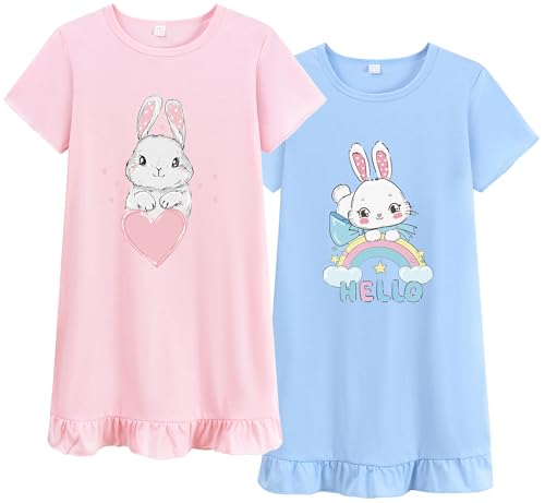 DHASIUE Mädchen Nachthemd Pyjama Kinder Rosa Kurzarm Kleid Grafik Pyjamas Nachthemden für Frauen 5 Jahre Gr.116 DHASIUE Mädchen Nachthemd Pyjama Kinder Rosa Kurzarm Kleid Grafik Pyjamas Nachthemden für Frauen 5 Jahre Gr.116 von DHASIUE