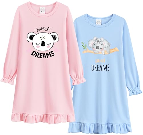 DHASIUE Mädchen Nachthemden Bunny Liebe Pyjamas für Mädchen Pyjamas Schlafanzug Kleinkind Schlafkleid Kleidung 3T 4T Gr.110 von DHASIUE