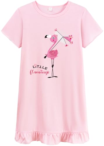 DHASIUE Mädchen Nachthemden Flamingos Pyjamas für Mädchen Pyjamas Schlafanzug Kleinkind Schlafkleid 3T 4T Gr.110 von DHASIUE
