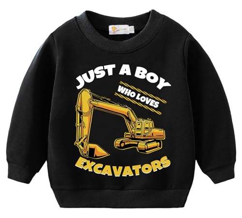 Toddler Boys Sweatshirts Little Kids Dinosaur Monster Truck Excavator Pullover Baby Christmas Clothes Valentine's T-Shirt 2T von DHASIUE