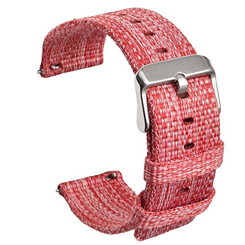 DHDHWL Uhrenarmband aus Nylon, intelligentes Armband für Sport aus Stoff, schnell bedruckt, #D34 (Bandfarbe: rot) von DHDHWL