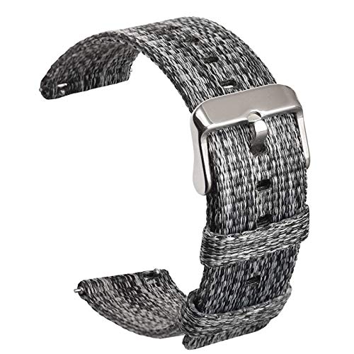 DHDHWL Uhrenarmband aus Nylon, intelligentes Armband für Sport aus Stoff, schnell bedruckt #D34 (Band Farbe: Schwarz Gray) von DHDHWL
