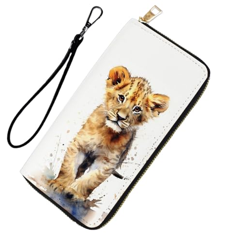 DHEEBFWE RFID-blockierende Geldbörse für Damen und Teenager-Mädchen, Leder-Handy-Clutch mit abnehmbarem Riemen, großes Fassungsvermögen, Kreditkartenhalter, ideale Reise-Geldbörse für Damen, Süßes von DHEEBFWE