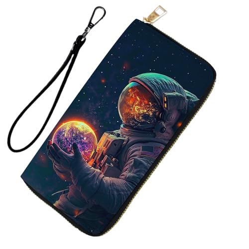 DHEEBFWE RFID-blockierende Geldbörse für Damen und Teenager-Mädchen, Leder-Handy-Clutch mit abnehmbarem Riemen, großes Fassungsvermögen, Kreditkartenhalter, ideale Reise-Geldbörse für Damen von DHEEBFWE