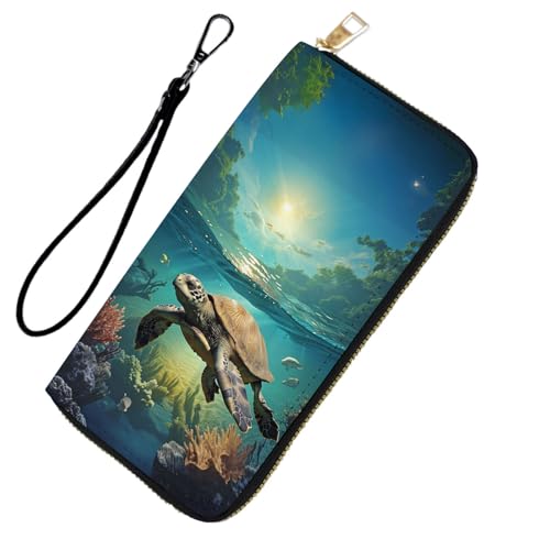 DHEEBFWE RFID-blockierende Geldbörse für Damen und Teenager-Mädchen, Leder-Handy-Clutch mit abnehmbarem Riemen, großes Fassungsvermögen, Kreditkartenhalter, ideale Reise-Geldbörse für Damen von DHEEBFWE