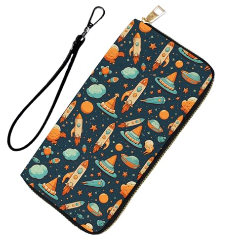 DHEEBFWE RFID-blockierende Geldbörse für Damen und Teenager-Mädchen, Leder-Handy-Clutch mit abnehmbarem Riemen, großes Fassungsvermögen, Kreditkartenhalter, ideale Reise-Geldbörse für Damen von DHEEBFWE