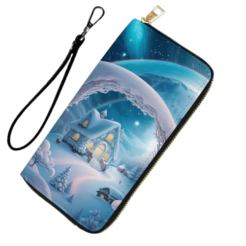 DHEEBFWE RFID-blockierende Geldbörse für Damen und Teenager-Mädchen, Leder-Handy-Clutch mit abnehmbarem Riemen, großes Fassungsvermögen, Kreditkartenhalter, ideale Reise-Geldbörse für Damen von DHEEBFWE