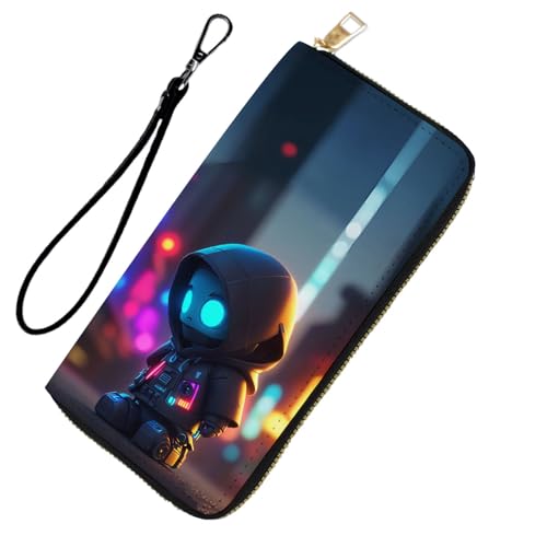 DHEEBFWE RFID-blockierende Geldbörse für Damen und Teenager-Mädchen, Leder-Handy-Clutch mit abnehmbarem Riemen, großes Fassungsvermögen, Kreditkartenhalter, ideale Reise-Geldbörse für Damen von DHEEBFWE