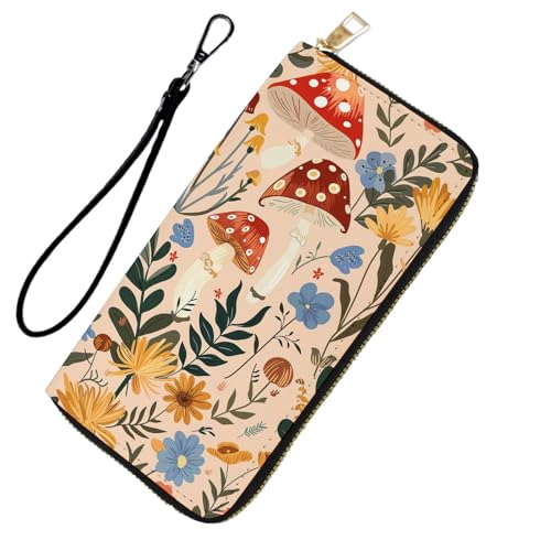 DHEEBFWE RFID-blockierende Geldbörse für Damen und Teenager-Mädchen, Leder-Handy-Clutch mit abnehmbarem Riemen, großes Fassungsvermögen, Kreditkartenhalter, ideale Reise-Geldbörse für Damen von DHEEBFWE