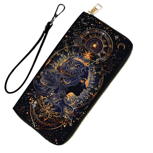 DHEEBFWE RFID-blockierende Geldbörse für Damen und Teenager-Mädchen, Leder-Handy-Clutch mit abnehmbarem Riemen, großes Fassungsvermögen, Kreditkartenhalter, ideale Reise-Geldbörse für Damen von DHEEBFWE