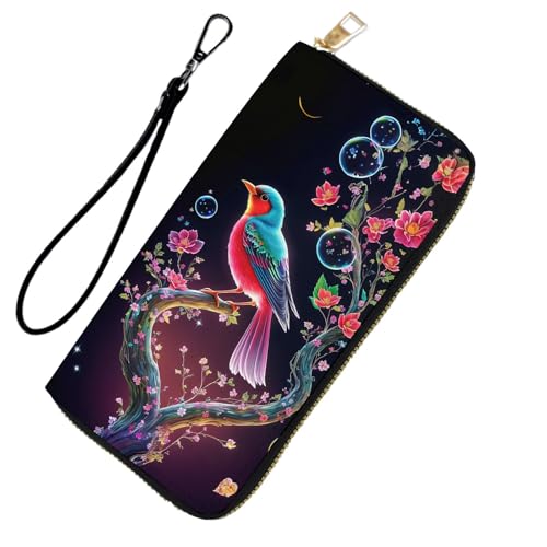 DHEEBFWE RFID-blockierende Geldbörse für Damen und Teenager-Mädchen, Leder-Handy-Clutch mit abnehmbarem Riemen, großes Fassungsvermögen, Kreditkartenhalter, ideale Reise-Geldbörse für Damen von DHEEBFWE