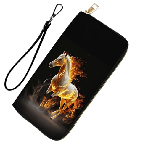 DHEEBFWE RFID-blockierende Geldbörse für Damen und Teenager-Mädchen, Leder-Handy-Clutch mit abnehmbarem Riemen, großes Fassungsvermögen, Kreditkartenhalter, ideale Reise-Geldbörse für Damen von DHEEBFWE