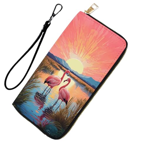 DHEEBFWE RFID-blockierende Geldbörse für Damen und Teenager-Mädchen, Leder-Handy-Clutch mit abnehmbarem Riemen, großes Fassungsvermögen, Kreditkartenhalter, ideale Reise-Geldbörse für Damen von DHEEBFWE