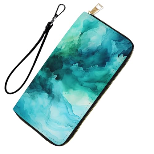 DHEEBFWE RFID-blockierende Geldbörse für Damen und Teenager-Mädchen, Leder-Handy-Clutch mit abnehmbarem Riemen, großes Fassungsvermögen, Kreditkartenhalter, ideale Reise-Geldbörse für Damen von DHEEBFWE