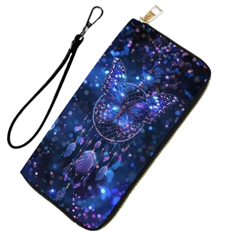 DHEEBFWE RFID-blockierende Geldbörse für Damen und Teenager-Mädchen, Leder-Handy-Clutch mit abnehmbarem Riemen, großes Fassungsvermögen, Kreditkartenhalter, ideale Reise-Geldbörse für Damen von DHEEBFWE