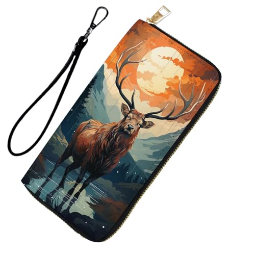 DHEEBFWE RFID-blockierende Geldbörse für Damen und Teenager-Mädchen, Leder-Handy-Clutch mit abnehmbarem Riemen, großes Fassungsvermögen, Kreditkartenhalter, ideale Reise-Geldbörse für Damen von DHEEBFWE