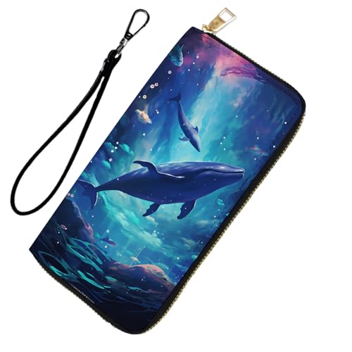 DHEEBFWE RFID-blockierende Geldbörse für Damen und Teenager-Mädchen, Leder-Handy-Clutch mit abnehmbarem Riemen, großes Fassungsvermögen, Kreditkartenhalter, ideale Reise-Geldbörse für Damen von DHEEBFWE