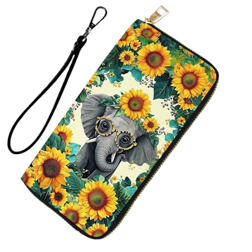 DHEEBFWE RFID-blockierende Geldbörse für Damen und Teenager-Mädchen, Leder-Handy-Clutch mit abnehmbarem Riemen, großes Fassungsvermögen, Kreditkartenhalter, ideale Reise-Geldbörse für Damen von DHEEBFWE