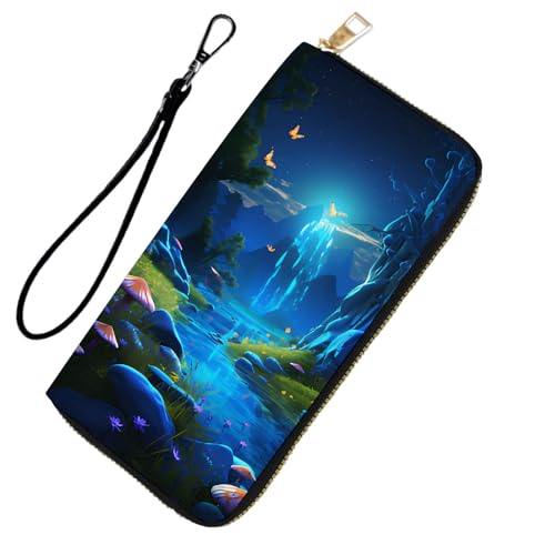 DHEEBFWE RFID-blockierende Geldbörse für Damen und Teenager-Mädchen, Leder-Handy-Clutch mit abnehmbarem Riemen, großes Fassungsvermögen, Kreditkartenhalter, ideale Reise-Geldbörse für Damen von DHEEBFWE