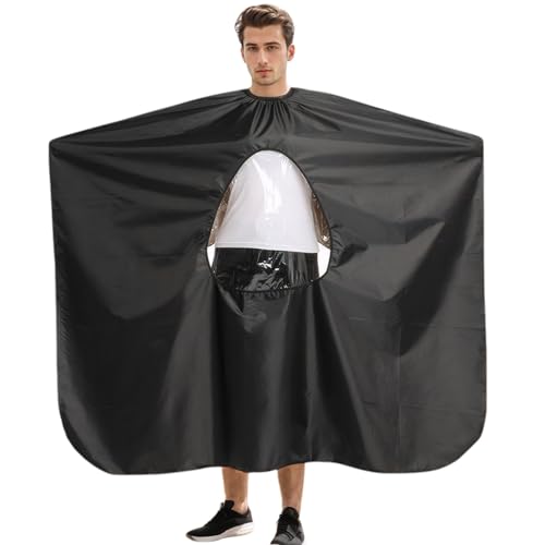 DHFUCNKO Friseurumhang Haarschneideumhang, Rasierschürze Friseurumhang mit verstellbarem Druckknopfverschluss für Damen Herren Erwachsene Friseursalon, Friseur Zubehör von DHFUCNKO