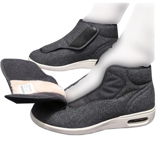 DHIJUPNG Extra Weit Diabetiker Schuhe Herren Winter Warm Gesundheit Stiefel Damen Winterschuhe Warm Herrenschuhe Hoher Spann für Geschwollen Füße EU 38(25cm/9.8in) von DHIJUPNG