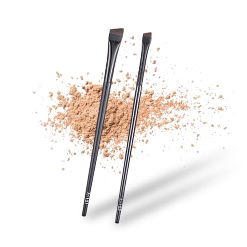 2 Stück abgewinkelter Eyeliner-Pinsel Eyeliner-Pinsel für flachen Eyeliner Pro Precision Eye Liner Make-up-Pinsel von DHJWDUX